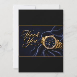 Gold Watch Thank You Card Retirement Tribute