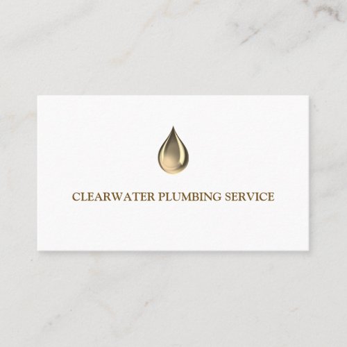 Gold Water Drip Professional Plumbing Service Business Card