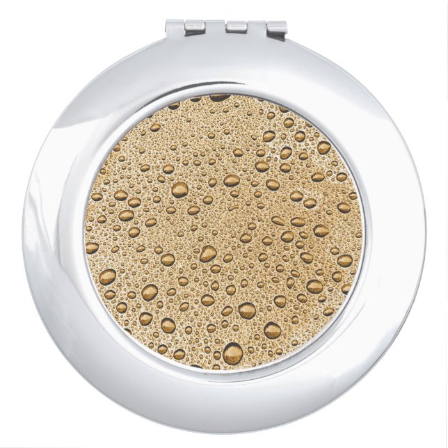 Gold water droplets compact mirror (Front)