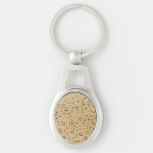 Gold water droplets keychain