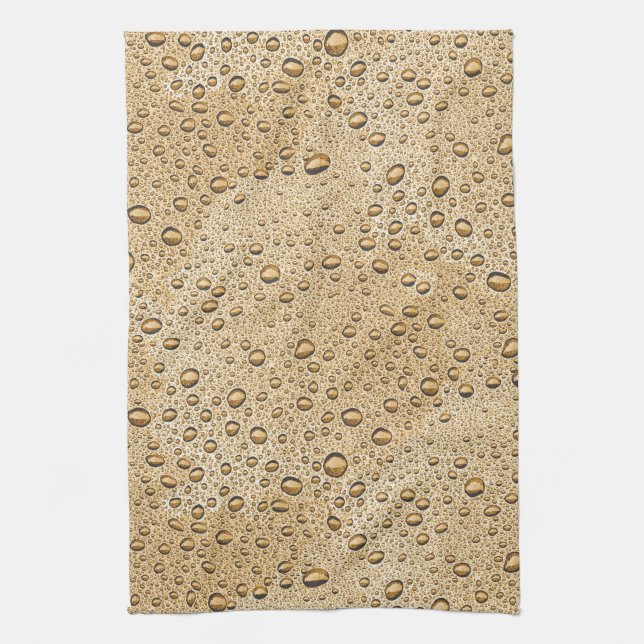 Gold water droplets kitchen towel (Vertical)