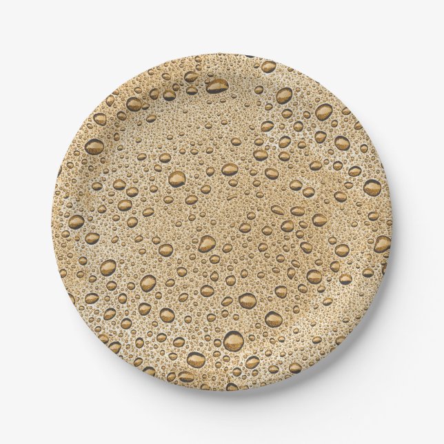 Gold water droplets paper plates (Front)