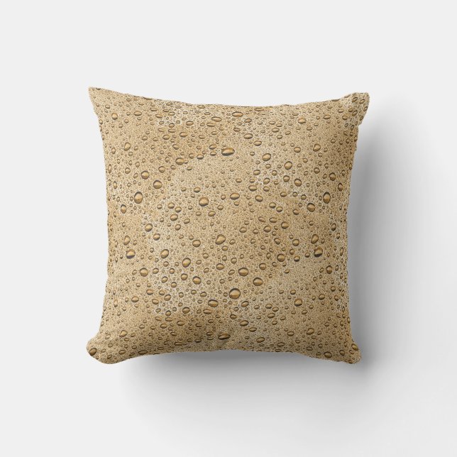 Gold water droplets throw pillow (Front)