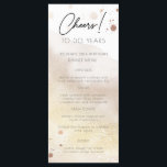 Gold Watercolor any year Birthday Party Menu Card<br><div class="desc">Gold Watercolor any year Birthday Party Menu Card</div>