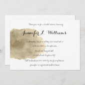 Gold watercolor bridal shower invitations (Front/Back)