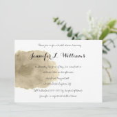 Gold watercolor bridal shower invitations (Standing Front)