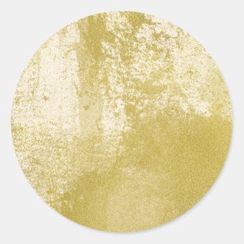 Gold Watercolor Classic Round Sticker by PinkMoonPaperie at Zazzle