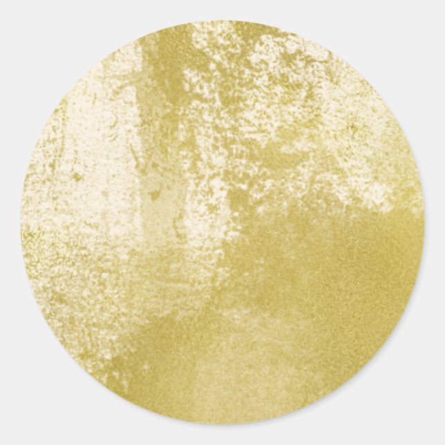 Gold Watercolor Classic Round Sticker (Front)