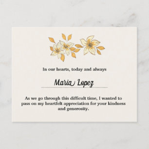 Gold Watercolor Condolence Card