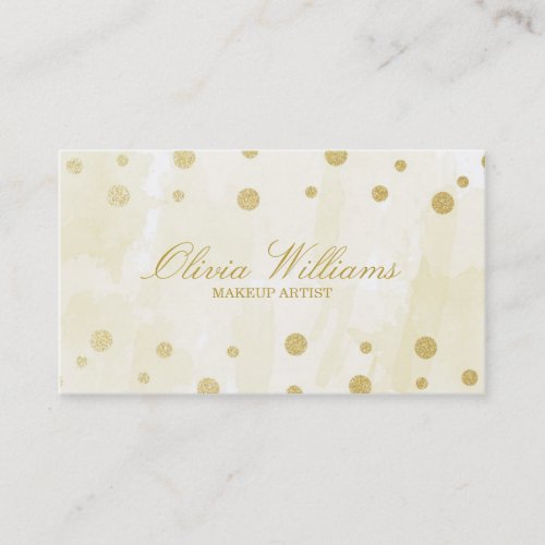 Gold Watercolor &amp; Glitter Business Cards