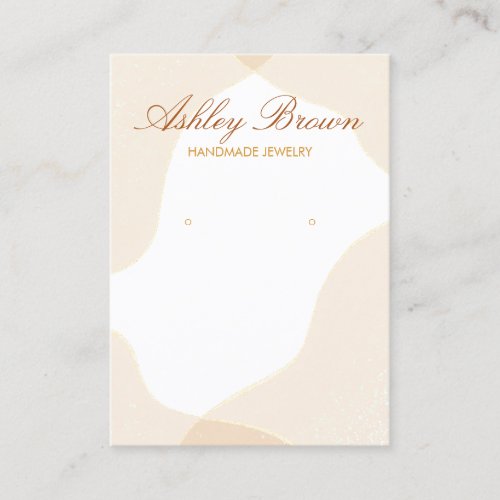 Gold Watercolor Handmade Earring Jewelry Display Business Card