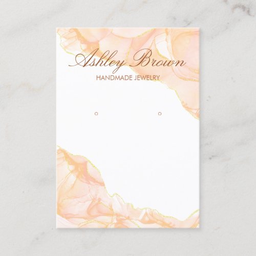 Gold Watercolor Handmade Jewelry Earring Display Business Card