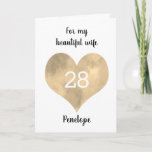 Gold Watercolor Heart For My Wife Birthday Card<br><div class="desc">A watercolor gold heart personalized birthday card for wife,  which you can easily personalize with her age and name on the front of this birthday card. You will also be able to edit the inside card message if wanted. Thiswould make a wonderful card keepsake for wife.</div>