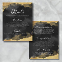 Gold Watercolor Mitzvah Event Details Card