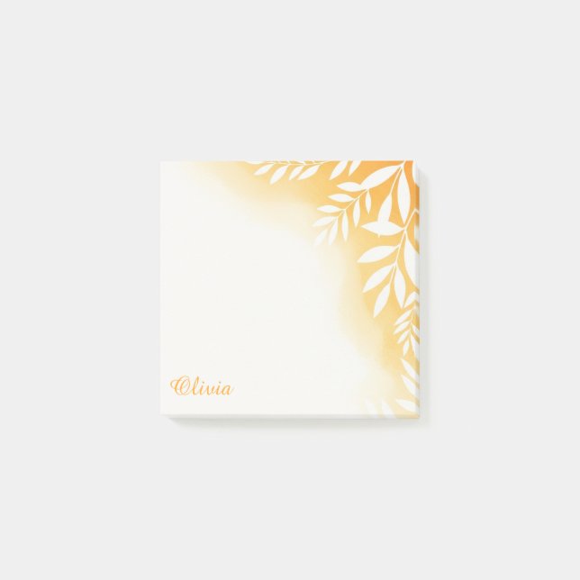 Gold Watercolor Personalized Sticky Notes (Front)