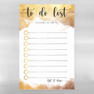 Gold Watercolor To do List Magnetic Dry Erase Sheet