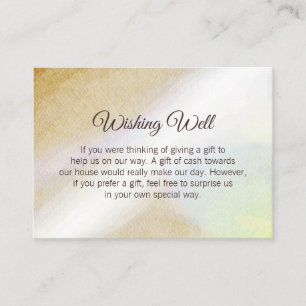 Gold Watercolor Wedding Wishing Well Enclosure Card