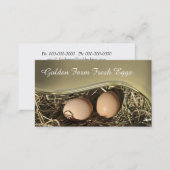 Gold wave, nest with brown eggs photo business card (Front/Back)