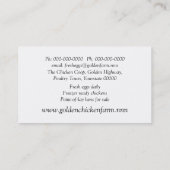 Gold wave, nest with brown eggs photo business card (Back)
