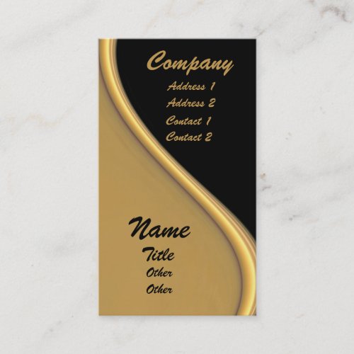 Gold Wave On Black Business Cards