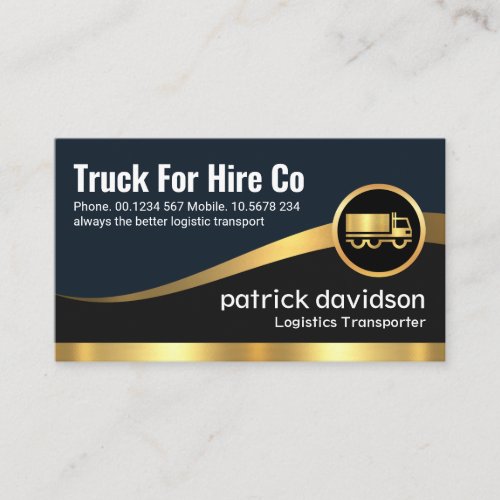 Gold Wave Tab Layers Trucker Business Card