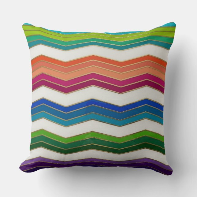 Gold Wave Throw Pillow (Front)