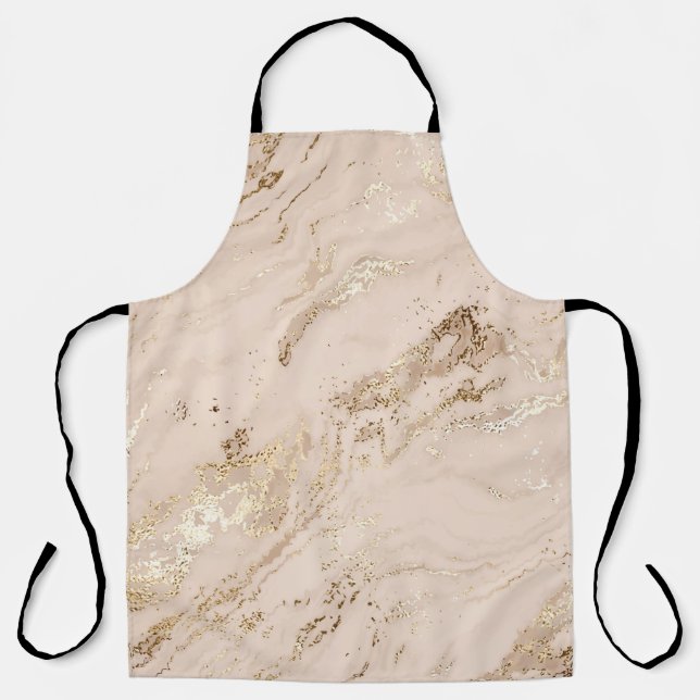Gold Waves: Abstract Marble Apron (Front)