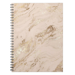 Gold Waves: Abstract Marble Notebook