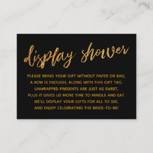 Gold Waves & Handwriting Black Display Shower Enclosure Card