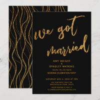 Gold Waves We Got Married Black Wedding Reception