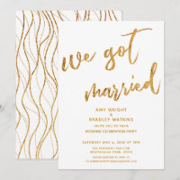 Gold Waves We Got Married White Wedding Reception