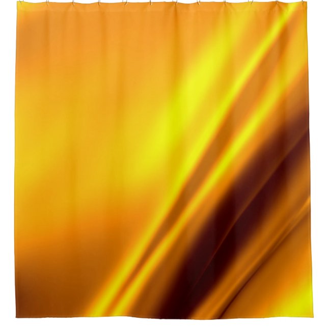 Gold waving abstract background shower curtain (Front)