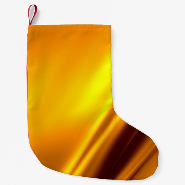 Gold waving abstract background small christmas stocking (Front)