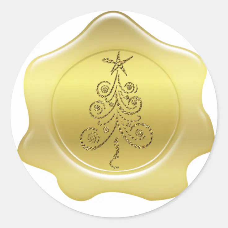Gold Wax Christmas Seal Stickers Zazzle