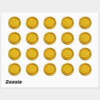 Monogram Date Antique Gold Wax Seal Sticker | Zazzle