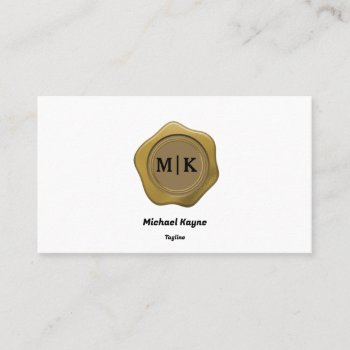 Gold Wax Seal On Black & White Business Card by EB_Office at Zazzle