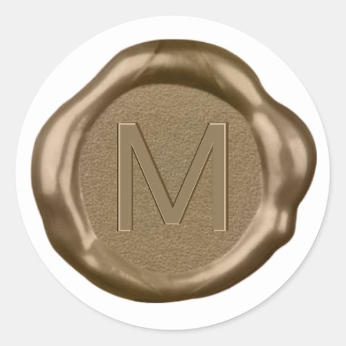 Gold Wax seal Sticker monogram