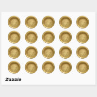 Elegant Cream and Gold Monogram Envelope Seal, Zazzle