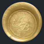 Gold Wax Seal Stickers Initials Wedding Envelope<br><div class="desc">Create your own custom wax seal looking stickers for your envelopes on an easy, elegant DIY template. These faux hot wax seal stickers can be personalized with your initials or monogram letter for wedding invitations, birthday party envelopes, thank you guest favors and other fine stationery for a royal, or vintage...</div>