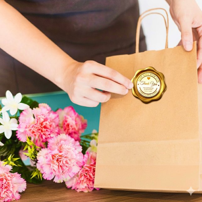 Gold Wax Seal 'Thank You' For Business Sticker (Creator Uploaded)