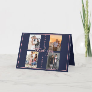 Gold We Still Do Renew the Vows Photo Collage Letterpress Thank You Card