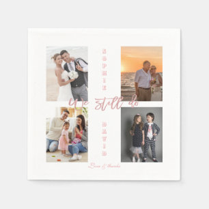 Gold We Still Do Renew the Vows Photo Collage Napkins