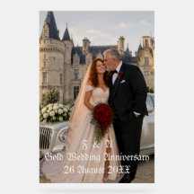 Gold Wedding 50th Anniversary Couple Photo Kiss