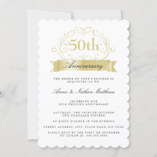 Gold Wedding 50th Anniversary Invite