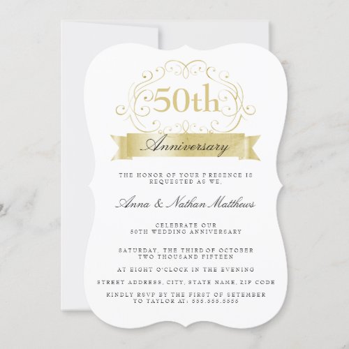 Gold Wedding 50th Anniversary Invite