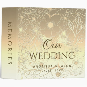 Gold Wedding Album 3 Ring Binder
