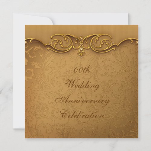 Gold Wedding Anniversary Party Invitation