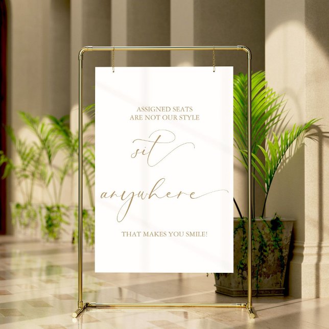 Gold Wedding Assigned Seats Are Not Our Style Foam Board (Creator Uploaded)