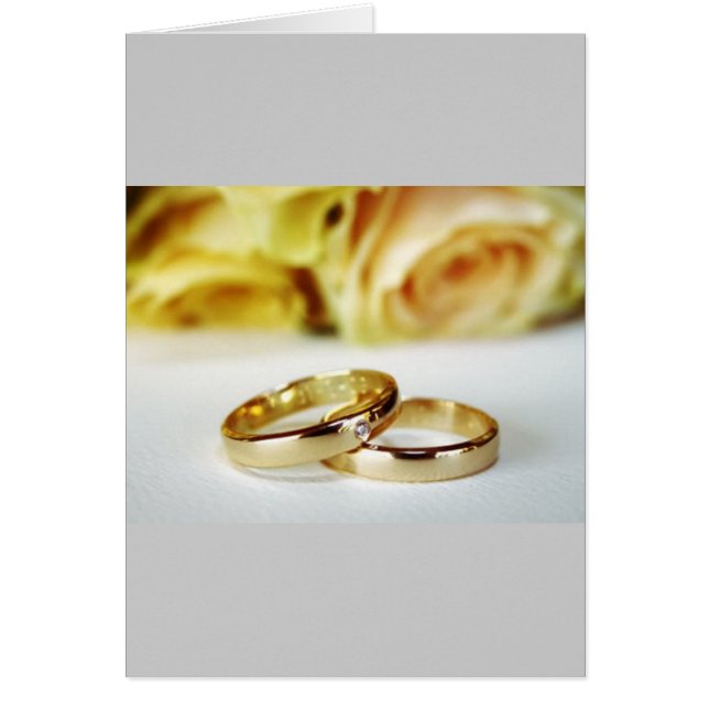 Gold Wedding Bands Cards (Front)