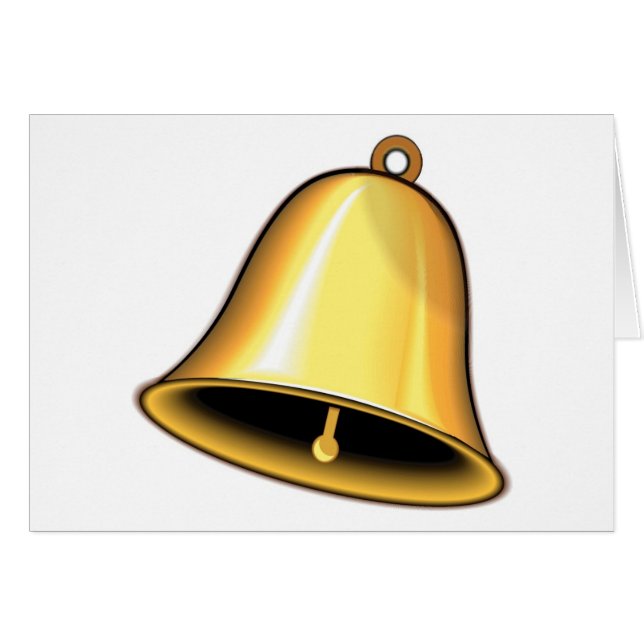 Gold Wedding Bell Cards (Front Horizontal)